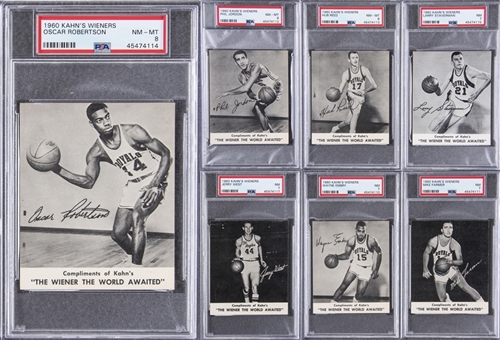 1960/61 Kahns Basketball Complete Set (12) Including Robertson PSA NM-MT 8 Example! - #1 on the PSA Set Registry!